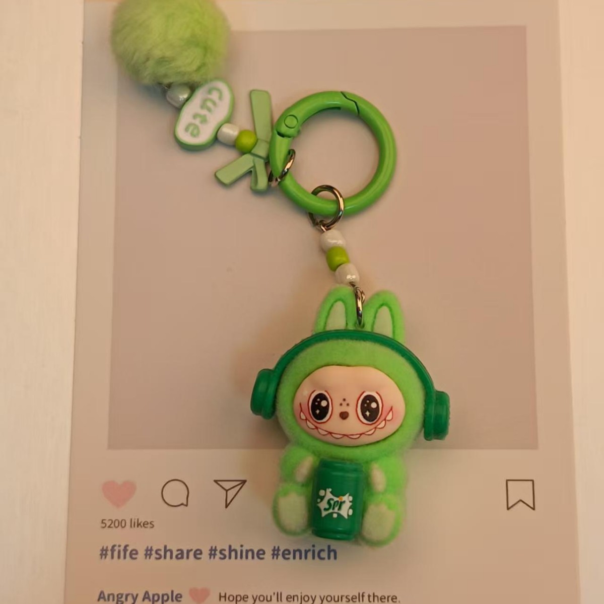 labubu coca cola mystory keychain