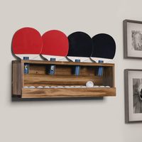 Support de rangement pour raquettes de ping-pong, présentoir pour raquettes de tennis de table, pour 4 raquettes et balles