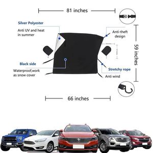 <b>Car</b> Front Windshield Snow Guard Cover 81x59 Inches Silver Polyester Anti UV Heat Waterproof Anti Theft Design - Product Image 1