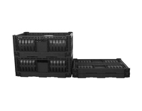Structure perforée recyclable de caisse de stockage en plastique noire de 600x400x220mm pour le prix empilable de transport de fruits et légumes