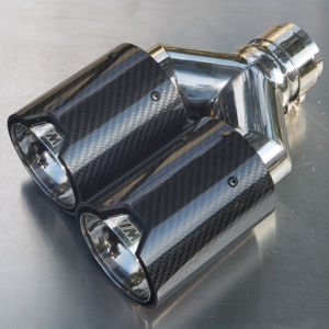 Embout de silencieux à <span class=keywords><strong>double</strong></span> <span class=keywords><strong>sortie</strong></span> noir en acier inoxydable universel M performance embouts d'échappement en fibre de carbone pour la série <span class=keywords><strong>BMW</strong></span> <span class=keywords><strong>1</strong></span> paire - Product Image 2
