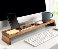 Support de Moniteur de Bureau en Acacia Naturel, Organisateur de Bureau en Bois pour Fournitures de Bureau et Présentoir de Plantes d'Intérieur - Vente en Gros Usine