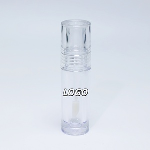 Stock New All <b>Clear</b> Round 8ML 7ML Empty Lip <b>Gloss</b> Wand Tube Container Big Brush Applicator Plastic Lipgloss Bottle Tubes No Logo - Product Image 1