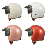 Casque de moto rétro demi-visage blanc certifié DOT Vintage Unisex Scooter Summer Helmets for Men Women ABS Material New