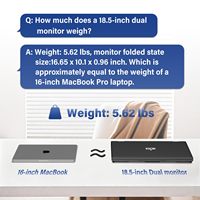 Faltbarer Dualer Tragbarer Monitor 18,5 Zoll 100Hz FHD IPS Bildschirmerweiterung Ohne Treiber für Laptop Business Gaming