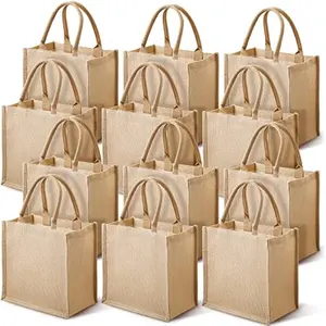 Wholesale Large Beach Bags For Women Burlap Tote Bag With Inner Pocket Customized Jute Shopping Bag