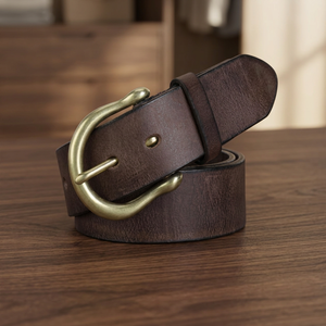 Nouvel arrivage de ceinture décontractée élégante pour hommes 100% en cuir véritable avec variante en nickel ou laiton massif boucle à ardillon unique ceinture pour hommes - Product Image 1