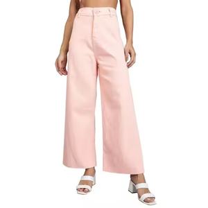 Jeans amples et larges en denim respirant, coupe droite, personnalisables pour femmes - Nouvelle collection OEM tendance - Product Image 4