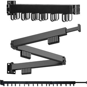 Colgador de ropa extensible montado en la pared, estante de secado de ropa retráctil de acero inoxidable plegable para el balcón del hogar de 3 pliegues - Product Image 4