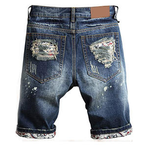 Shorts d'été pour hommes de haute qualité, effet usé, respirants, légers, design personnalisé, 100% coton, shorts usés pour hommes en vente - Product Image 2