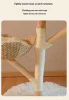 Arbre à chat luxueux et spacieux avec hamac floral, poteaux en sisal et peluche de qualité supérieure – Mobilier pour chat
