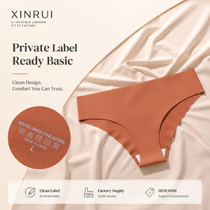 Slip Senza Cuciture in Spandex/Nylon per Donna, Intimo Invisibile a <span class=keywords><strong>Vita</strong></span> Bassa Traspirante, Produzione OEM ODM - Product Image 5
