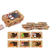 Boîte en carton imprimé avec fenêtre, robuste et empilable, pour emballages de cupcakes de fête et cadeaux, avec logo personnalisé