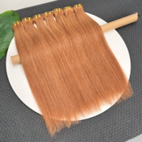 Ciocca di capelli umani grezzi vietnamiti di un singolo donatore # 35 Ciocche di Capelli Vergini Lisci Rossi-Marroni a Doppia Trama con Cuticole Allineate