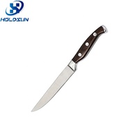 Ecologisch verantwoorde, extra sterke 5-inch utilitymes van roestvrij staal met ambidexter duurzaam Pakkahouten handvat en satijnafwerking