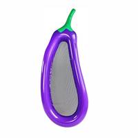 Grand matelas flottant en forme d'aubergine avec chaise longue en filet, pliable, en PVC épaissi, pour la baignade et les loisirs aquatiques