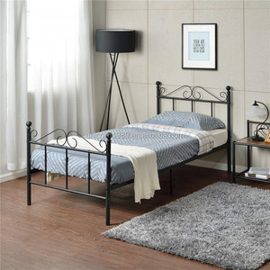 <span class=keywords><strong>Lit</strong></span> double <span class=keywords><strong>adulte</strong></span> en acier à cadre de lits en métal robustes maison <span class=keywords><strong>avec</strong></span> <span class=keywords><strong>matelas</strong></span> chambre à coucher vente en gros à bas prix - Product Image 3