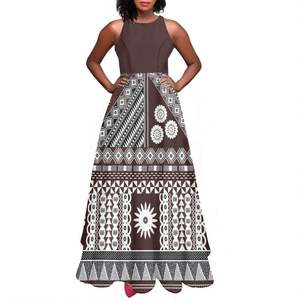 Polynésien Tribal Hawaii blanc Hibiscus imprimer personnalisé une ligne fête grande balançoire robe <span class=keywords><strong>2022</strong></span> grande taille Maxi robes <span class=keywords><strong>d</strong></span>écontracté nuit Muumu - Product Image 3