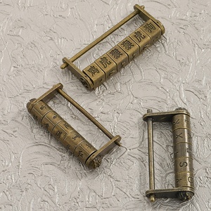 Serrure de meuble en alliage de zinc de style antique, texte ancien, mot de passe, design rétro à cinq roues, <span class=keywords><strong>clé</strong></span> standard, utilisation en chambre à coucher, école - Product Image 6
