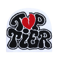 Gorro Unisex de Jacquard Acrílico con Bordado 3D de Logotipo Personalizado y Diseño de Letra de Corazón Mea Culpa