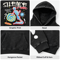 Sweat-shirt à capuche unisexe surdimensionné avec motif graphique, style streetwear vintage, noir et marron, prêt à être expédié, faible MOQ