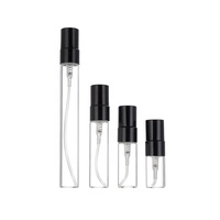 Vente en gros de flacons vaporisateurs de parfum de voyage de 2 ml, 3 ml, 5 ml, 10 ml, flacons de parfum en verre en forme de cylindre avec bouchon vaporisateur