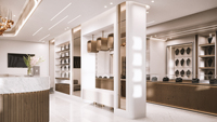 Vitrine et comptoir de présentation de bijoux en verre et acier inoxydable, éclairage LED de haute qualité, respectueux de l'environnement, personnalisable