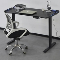 Bureau d'ordinateur motorisé moderne et écologique avec éclairage LED RVB pour le gaming et le télétravail