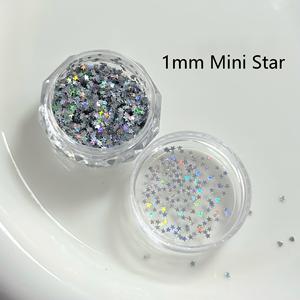Paillettes étoiles mini multicolores en vrac de 1 mm, ultra fines, micro-paillettes en forme d'étoile, flocons de paillettes lâches, confettis de fête, pour nail art et résine époxy - Product Image 1