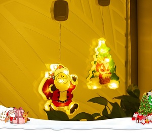 Luz Led de decoración navideña, cortina para fiestas, lámparas de ventana con ventosa, luz colgante - Product Image 3