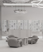 Aménagement intérieur personnalisé pour magasin d'optique, présentoirs à lunettes, mobilier de magasin de lunettes, équipements de vente au détail
