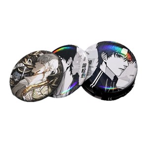 Badge rond personnalisé Dingyue avec personnage d'anime, en fer blanc, finition brillante ou mate, film laser, cadeau créatif culturel - Product Image 2