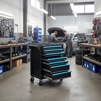 Caja de Herramientas con Ruedas y 7 Cajones para Taller, Gabinete de Almacenamiento de Acero con Cerradura para Kit de Reparación de Automóviles, Herramientas Manuales, Precio al por Mayor