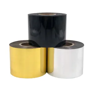 Rollos de lámina de estampado en caliente multicolor negro blanco plata oro para cuero papel plástico