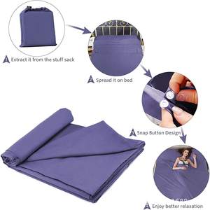 Sac de couchage rectangulaire Woqi, enveloppe, 930g, polyester, respirant, léger, portable, pour voyage, camping, adultes, violet, bleu - Product Image 3
