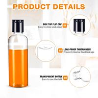 Vente en gros Bouteille en plastique transparente vide avec couvercle de presse noir adaptée au shampooing Lotion Crème pour le visage Récipient rechargeable