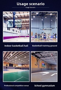 Panier de basket pliable à fixation au plafond, hauteur réglable, gain de place pour salle de sport intérieure, terrain polyvalent - Product Image 5