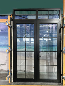 Nero colore termico porte in alluminio vetro incernierato anteriore Tre o Quattro Porte esterno Patio - Product Image 2