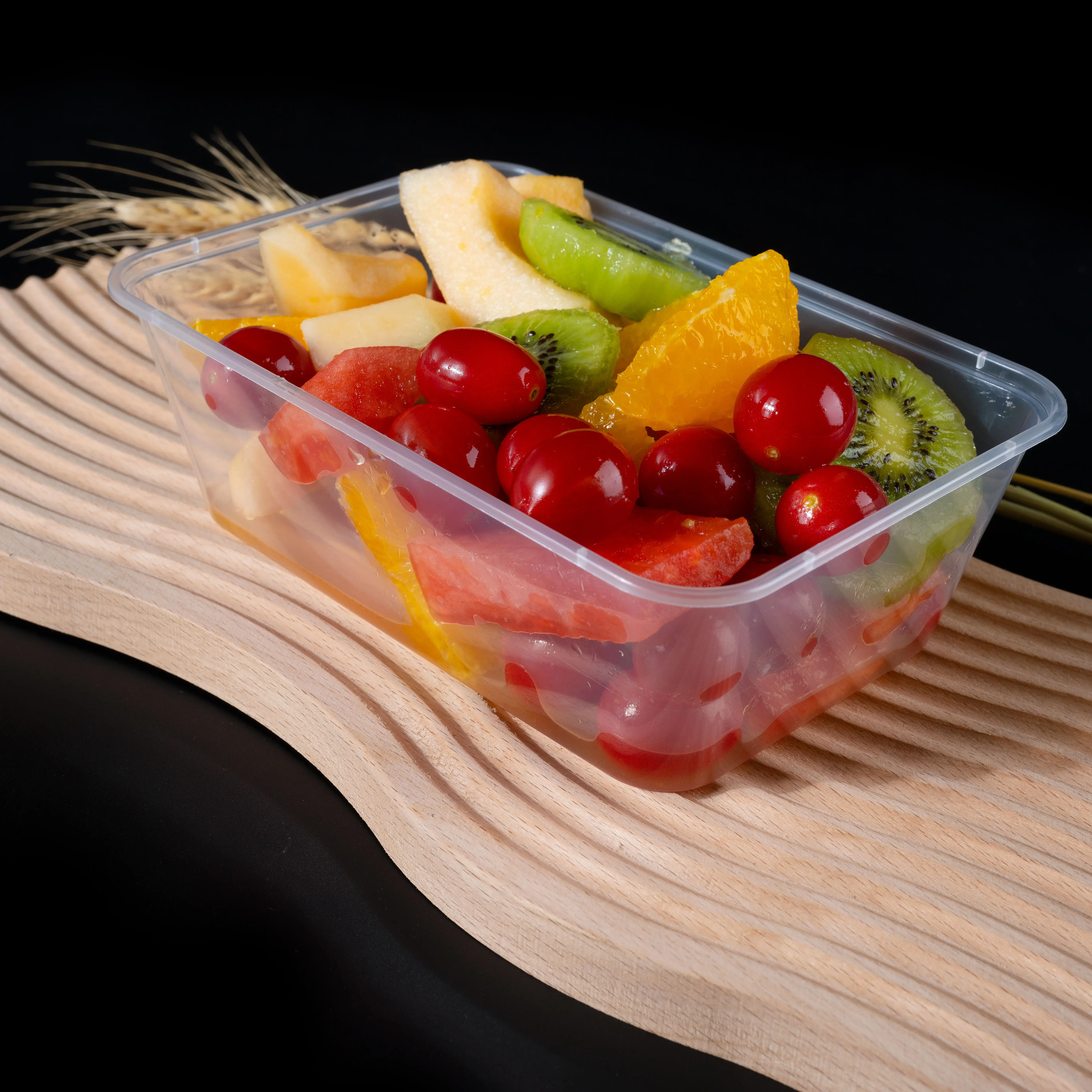 Récipients de préparation de repas au micro-ondes de haute qualité Boîtes à lunch en plastique réutilisables à un compartiment avec couvercles