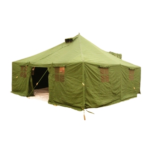 <b>12</b> Person Emergency Square Steel Frame Single Layer Heavy Duty Canvas Field Camp Shelter for Disaster Relief - Product Image 1