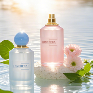 In Stock Luxury 30 ML 50ML 100ML Pink and Blue Round Glass Perfume <b>Bottles</b> Custom <b>Empty</b> Clear Perfume <b>Bottle</b> With Packaging Box - Product Image 4