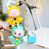 Porte-clés personnalisé en peluche 10 cm, pendentif en peluche dessin animé tête de boulette, poupée idole OEM