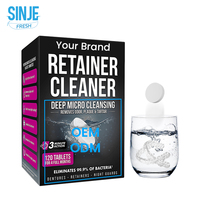 Comprimés effervescents pour le nettoyage des dents et des prothèses dentaires à dissolution rapide - Action effervescente avec saveur menthe organique