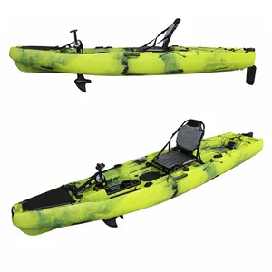 Bateau de pêche de 10,5 pieds kayak assis sur le dessus avec système d'entraînement à pédale à hélice moteur électrique basse poisson attirail sports nautiques