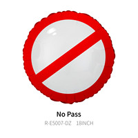 CYmylar 18 pouces Railroad Crossing Ballons en aluminium No Pass Traffic Sign Ballons Globos pour Traffic Train Party Decoration