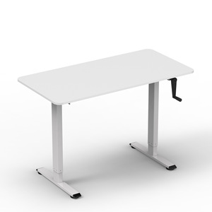 <b>Adjustable</b> Computer Desk White Frame Solid Wood Electric Lifting Home Office Study <b>Table</b> - Product Image 4