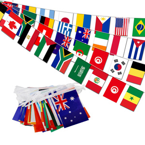 Bandera de Cuerda de 100 Países al por Mayor, Bandera Internacional de Poliéster, Pancarta de Banderas del Mundo para Decoración de Juegos de Fútbol Escolares - Product Image 1