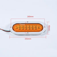Feu arrière à LED avec halo néon ovale de 6 pouces, clignotant, feu de position latéral, feu de freinage, feu d'arrêt, feu de travail pour camion, remorque, 12V 24V
