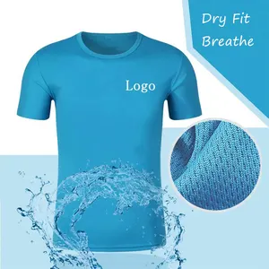 यूनिसेक्स सादे खाली पुरुष चलने वाली टी शर्ट प्रशिक्षण जिम कसरत खेल टी-शर्ट कस्टम प्रिंटिंग लोगो 100% पॉलिएस्टर टी शर्ट