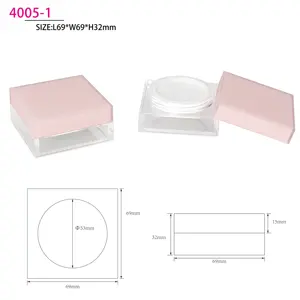 Boîte d'emballage de poudre faciale, carré, rose, 1 pièce, avec tamis, étui en plastique personnalisé pour poudre libre
